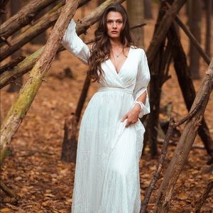 Lulus XS long white dress